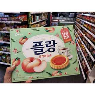 CW Flan Peach คุกกี้ทาร์ตพีซ ขนมเกาหลี 160 กรัม