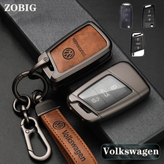 Zobig เคสรีโมตกุญแจรถยนต์ โลหะผสมสังกะสี สําหรับ VW Volkswagen Mk6 Bora Jetta GTI Passat Golf Tiguan Touareg Beetle