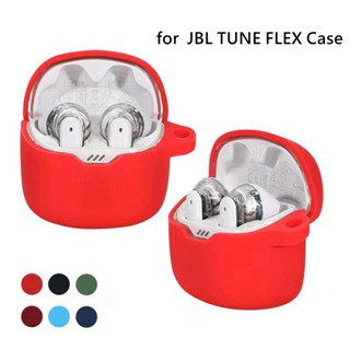 เคสซิลิโคน เรียบง่าย สีพื้น กันตก พร้อมตะขอ สําหรับ JBL TUNE FLEX