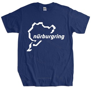 เสื้อยืดผ้าฝ้ายพิมพ์ลายแฟชั่น เสื้อยืด ผ้าฝ้าย ทรงหลวม พิมพ์ลายโลโก้ Nurburgring Nordschleife แฟชั่นฤดูร้อน สําหรับผู้ชา