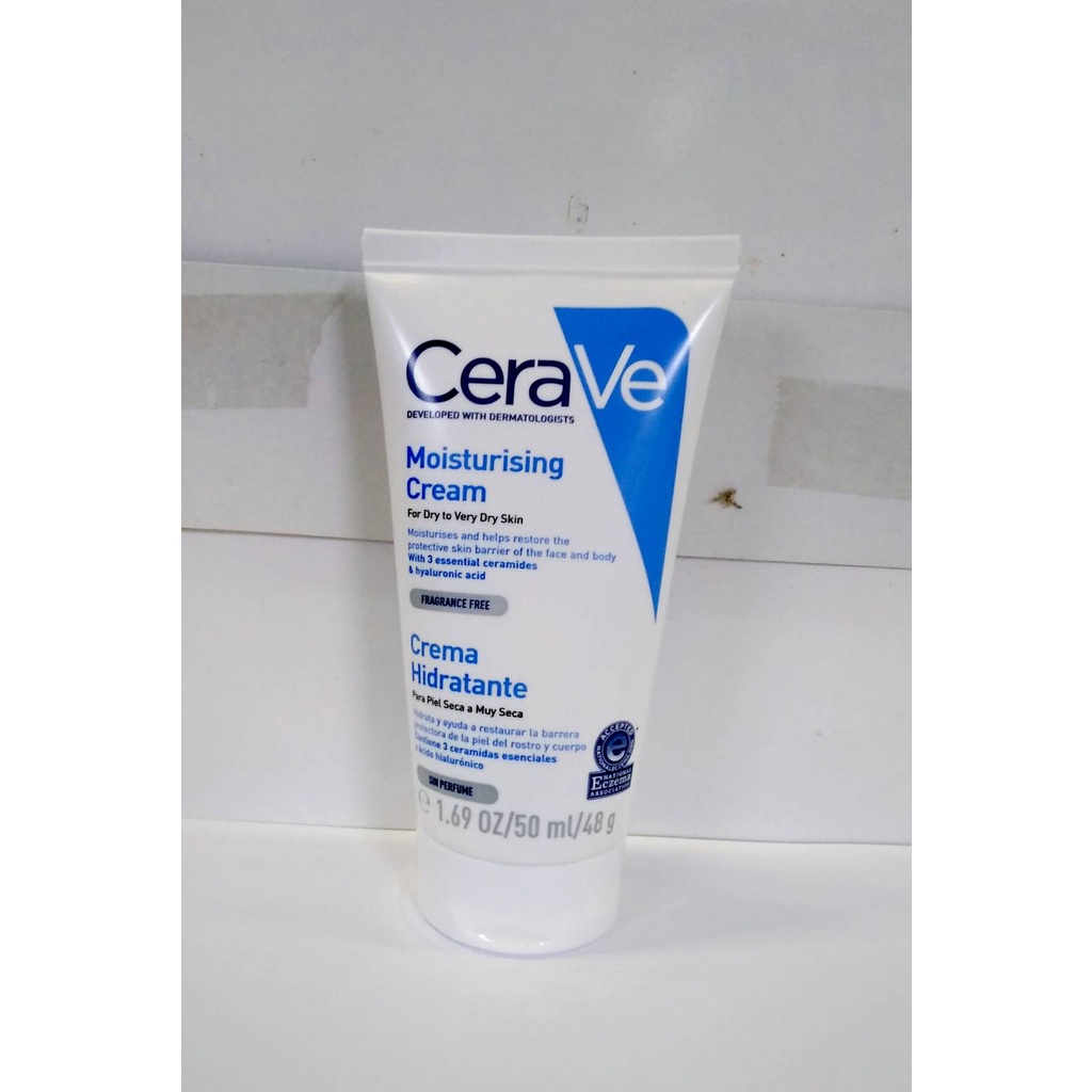 เซราวี CERAVE Moisturising Cream ครีมบำรุงผิวหน้าและผิวกาย สำหรับผิวแห้ง-แห้งมาก เนื้อเข้มข้น 50g.(ม