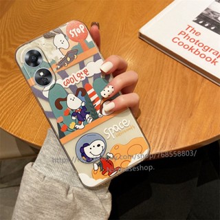 Soft TPU Phone Case for OPPO A17 A77s A77 A57 Reno7 Z Pro Reno8 Z Pro 5G 2022 เคสโทรศัพท New Cartoon Snoopy Phone Casing Anti-drop Protective Phone Back Cover