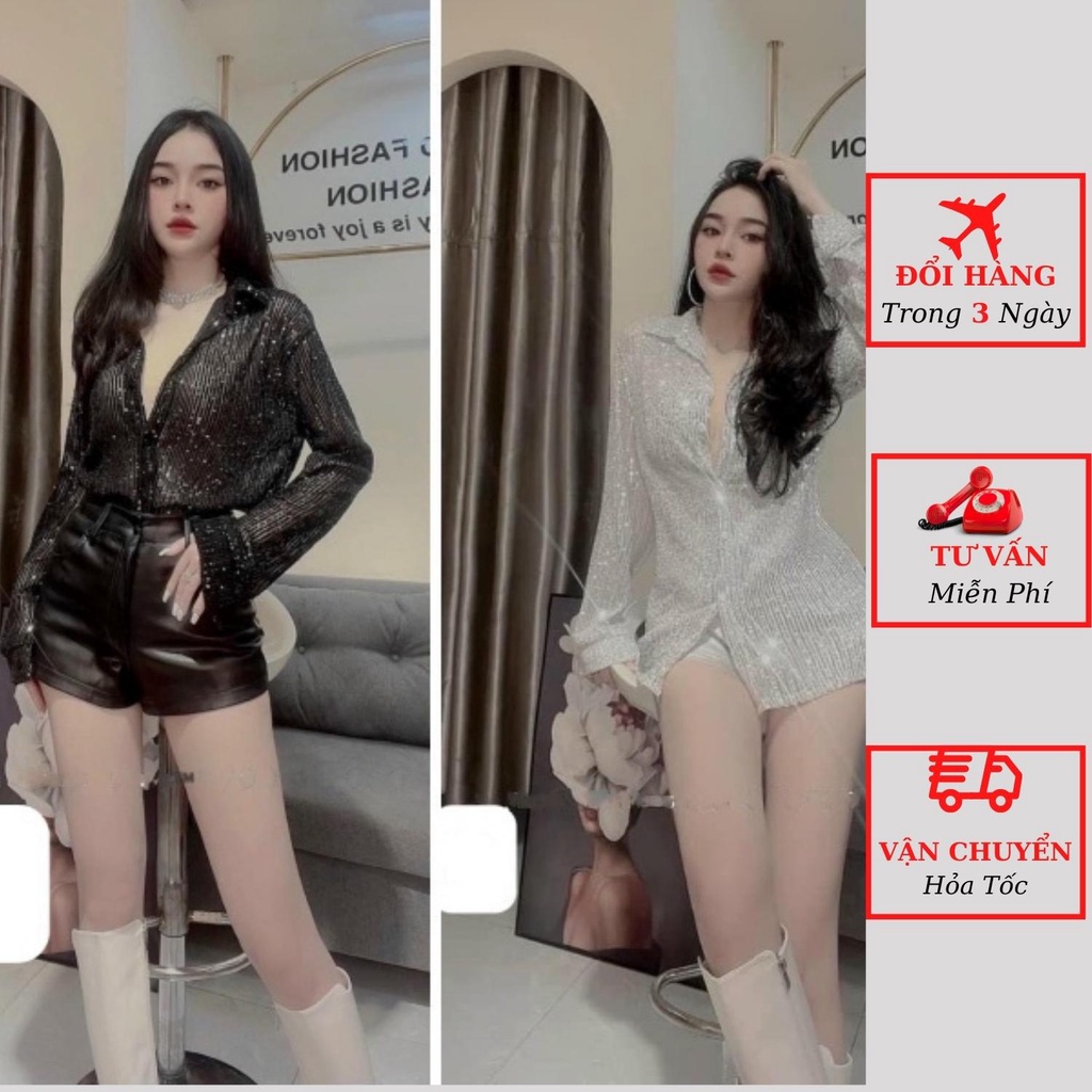 SA เสื้อเชิ้ตปักเลื่อมสําหรับผู้หญิงพร้อมกางเกงซ่อนสไตล์เซ็กซี่สําหรับงานแต่งงานออลจังเกาหลี