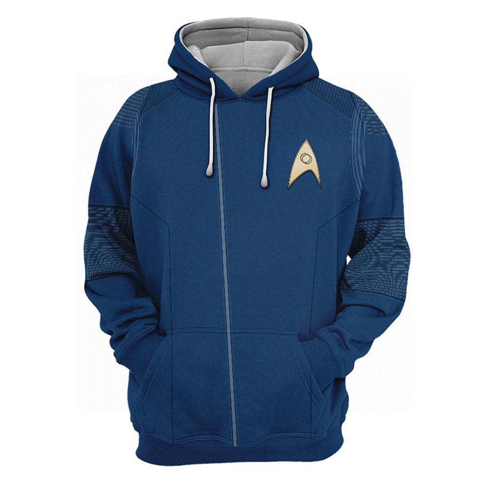 เสื้อแจ็กเก็ตกันหนาว มีฮู้ด พิมพ์ลายดิจิตอล Star Trek สําหรับทุกเพศ