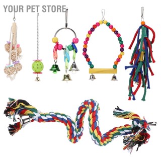 Your Pet Store ของเล่นชิงช้านกแก้ว ขนาดเล็ก อเนกประสงค์ ปลอดภัย สําหรับนกแก้ว นกแก้ว นกค๊อกคาเทล 6 ชิ้น