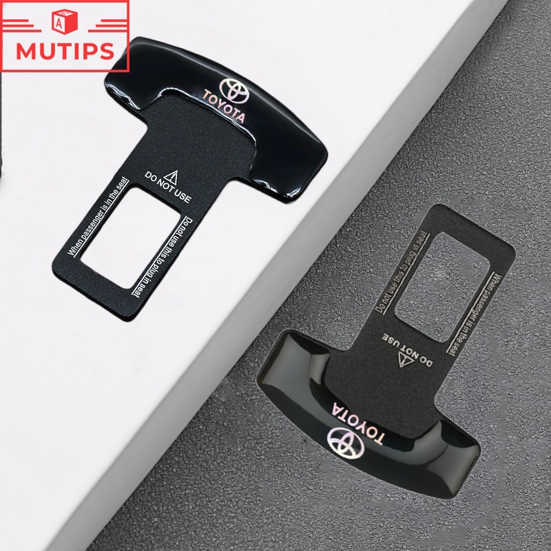 Toyota 1/2 ชิ้น หัวเข็มขัดนิรภัยรถ โลโก้ หัวเสียบเข็มขัดนิรภัย ตัดเสียงเตือน Prius CHR Camry Wish Vi