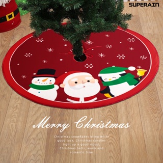 &lt;Christmas&gt; แผ่นเสื่อกระโปรง ผ้าฟลีซ ลายซานตาคลอส สีสันสดใส สําหรับตกแต่งต้นคริสต์มาส ปาร์ตี้