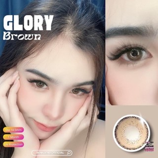 (1) Glory Brown (Chestnut) สีน้ำตาล ขอบฟุ้ง โทนฝรั่ง สายฝอ ตาน้ำข้าว Wink ค่าสายตา สายตาสั้น ชีสนัท Contact Lens สายตา