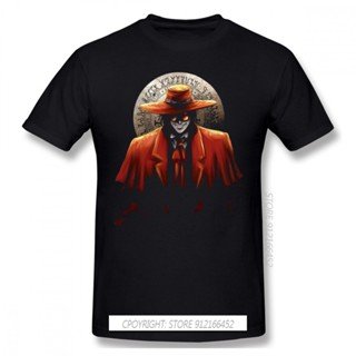 เสื้อคู่วินเทจ Hellsing มังงะอับราฮัมแวนเฮลซิงอะนิเมะผ้า TShirt Alucard เสื้อยืดพื้นฐาน Homme เสื้อเสื้อยืดผู้ชายพิมพ์ขา