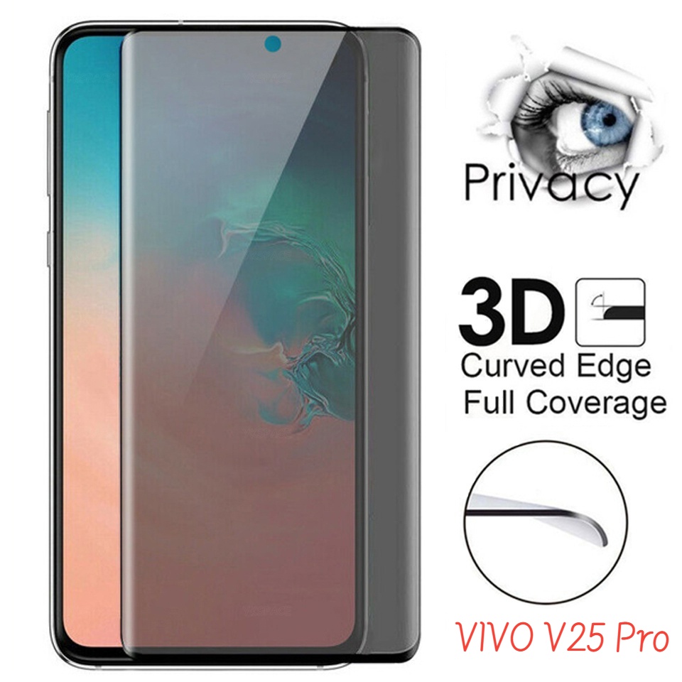 ฟิล์มกระจกนิรภัยกันรอยหน้าจอ 3D กันส่อง แบบโค้ง สําหรับ VIVO V25 Pro VIVO V25Pro