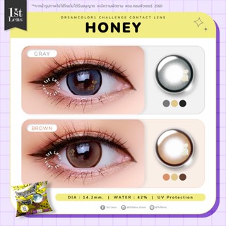 ✨ใหม่!✨ (0.00-6.00) รุ่น ★ HONEY ★ (สีเทา/น้ำตาล) Dreamcolor1 Challenge Contact Lens | คอนแทคเลนส์ รายเดือน | Blister