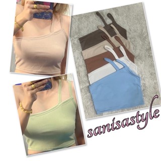 Sns59❗️เสื้อครอปสายคู่❗️ผ้าร่อง rib1x4❗️อก 30-36”