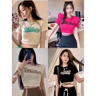 พร้อมส่ง*เสื้อครอปไหมพรม มีเชือกผูกเอว ใส่สวยเซ็กซี่นะจ๊ะ73516*