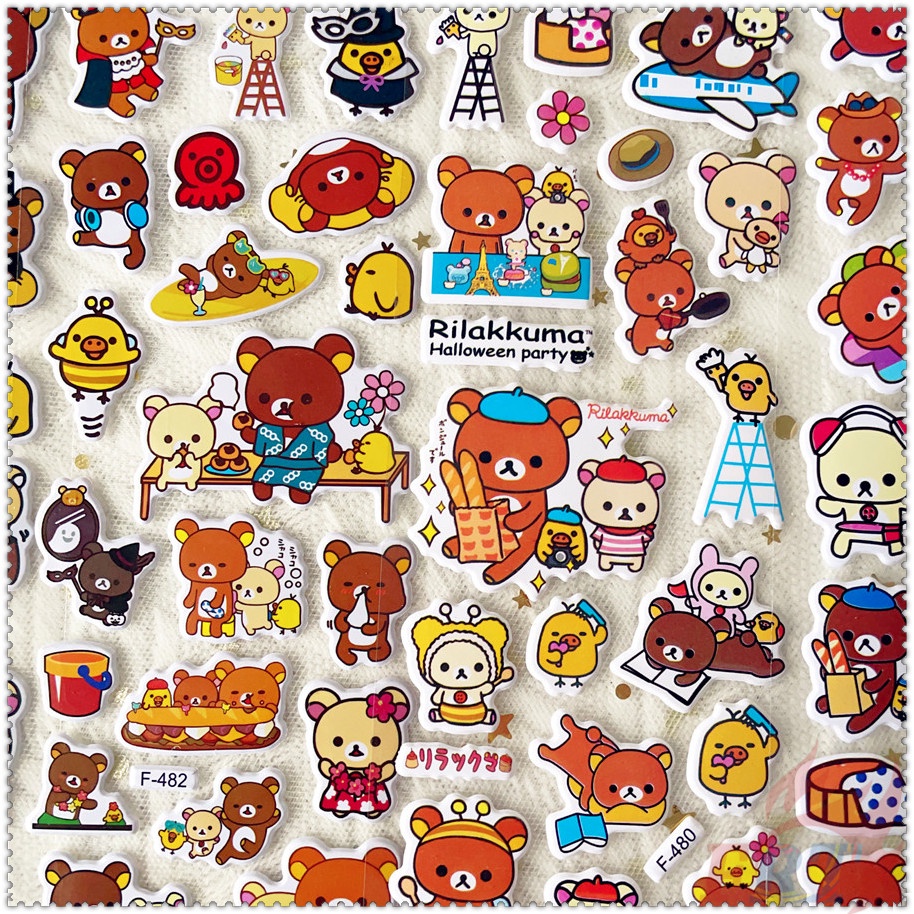 สติกเกอร์ ลายการ์ตูน Rilakkuma Q-1 DIY สติกเกอร์ PVC รูปบับเบิ้ล 3D กันน้ํา สําหรับตกแต่งของเล่น 1 แผ่น