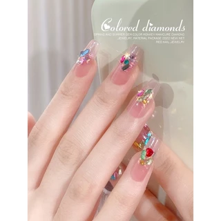 คริสตัลคละสีอะไหล่สำหรับตกแต่งเล็บ 50ชิ้น/แพค มีหลายแบบหลายไซส์ 🦄พร้อมส่งในไทย🦄