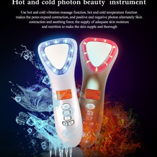 Ultrasonic Cryotherapy LED Hot Cold Hammer Facial Lifting Tightening Vibration Massager Face Body Spa Import Export Beau