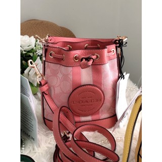 (ส่งฟรี) COACH MINI DEMPSEY BUCKET BAG IN SIGNATURE JACQUARD ⚜️ กระเป๋าครอสบอดี้ หรือ กระเป๋าสะพาย