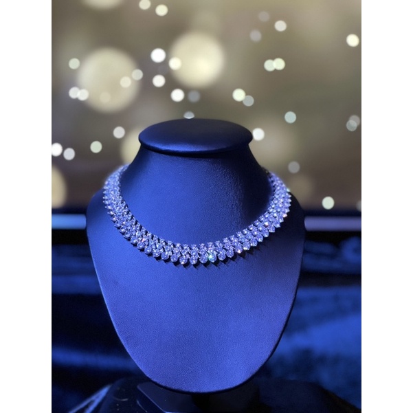 สร้อยคอเพชร Cubic Zirconia สร้อยคอเพชรสวิตช์ สุดหรูหรา