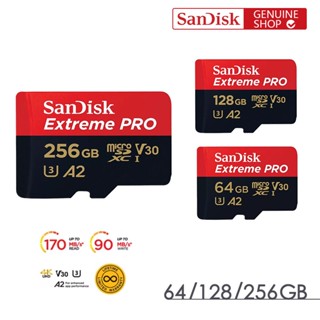 SANDISK MICRO SD EXTREME PRO 64-256GB V30 U3 C10 A2 UHS-1 R170/W90 LTM