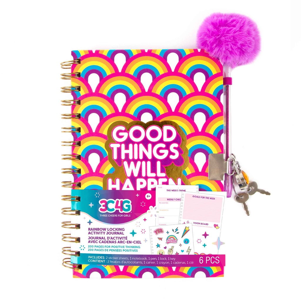 3C4G Rainbow Bright Locking Activity Journal