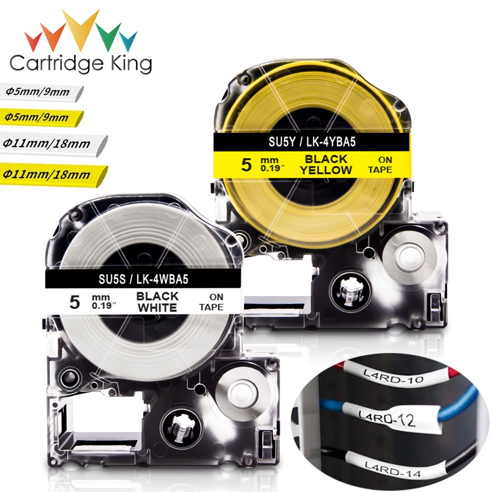 ท่อหดความร้อน ขนาด 3.5 5 11 มม. สําหรับเครื่องพิมพ์ Epson LabelWorks LW-300 LW-400 LW-500 SU5S SU11S SU5Y SU11Y SU3Y SU3W