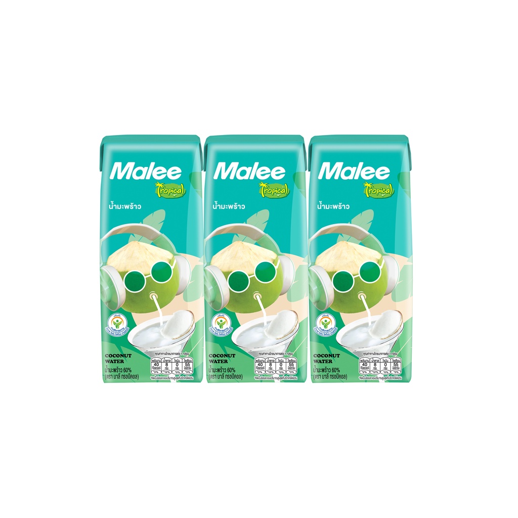 MALEE น้ำมะพร้าว 60% ขนาด 180 มล. ตรามาลี ทรอปิคอล (แพ็ค3)
