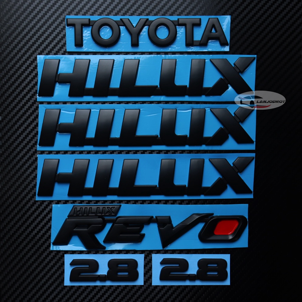 1 ชุด (7 ชิ้น) ป้ายโลโก้ สติ๊กเกอร์ 3D แต่งรอบคัน สำหรับ Toyota Hilux REVO โตโยต้า ไฮลักซ์ รีโว่ สีดำด้าน