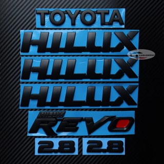 1 ชุด (7 ชิ้น) ป้ายโลโก้ สติ๊กเกอร์ 3D แต่งรอบคัน สำหรับ Toyota Hilux REVO โตโยต้า ไฮลักซ์ รีโว่ สีดำด้าน