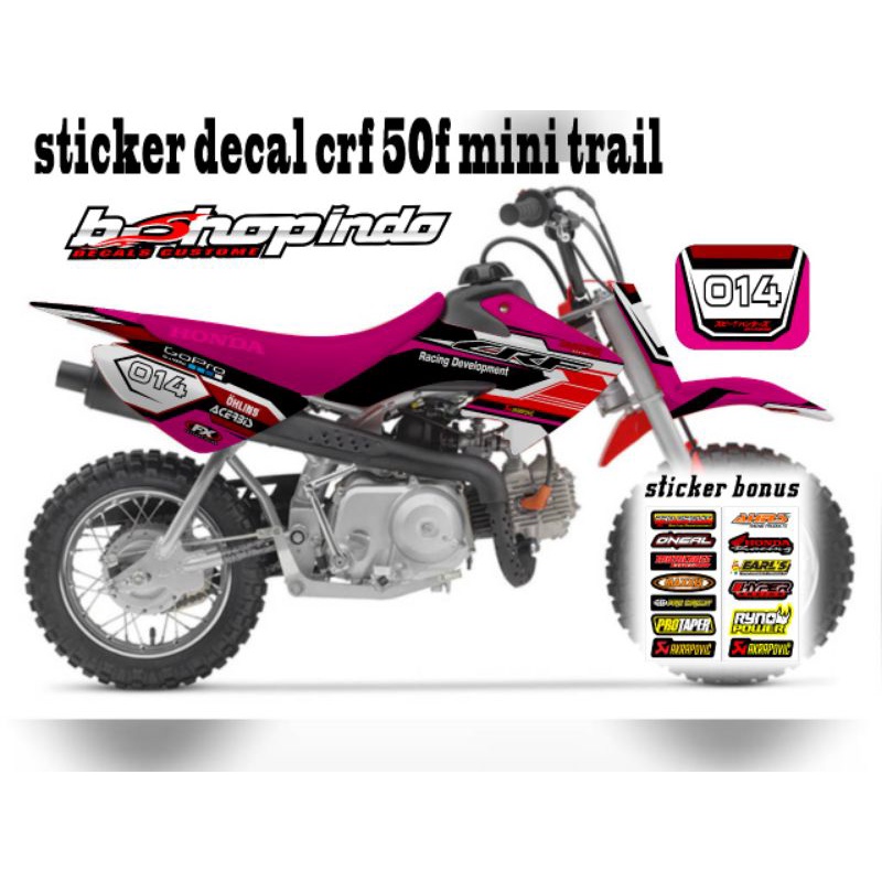 CRF 50f Mini Trail Decal Sticker, go pro motif, variations สีกราฟิกแบบกําหนดเอง