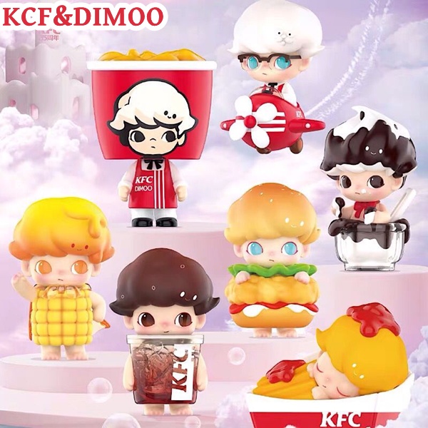 ★Hgtoys★[Optional] Popmart DIMOO &amp; KFC Joint Food Series Mystery Box ตุ๊กตาของเล่นสําหรับเด็ก