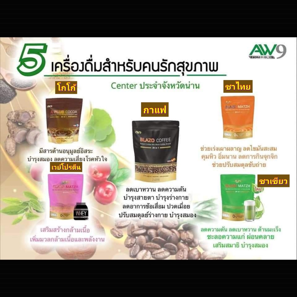 กาแฟ เบลโซ่ คอฟฟี่ blazo coffee เอ พลัส โกโก้ A Plus Cocoa MATZH ชาไทย ชาเขียว Green tea whey protei