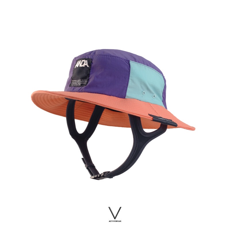 V ACTIVEWEAR MULTI COLOR (PINK BLUE PURPLE) x ANDAMAN SURF HAT หมวกใส่เล่นเซิร์ฟ มีสายรัดคาง สีผสม