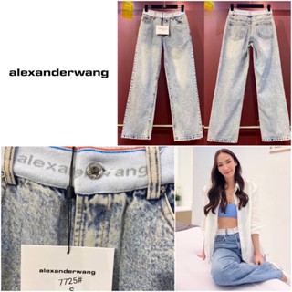 กางเกงยีนส์ขายาว ALEXANDER LOGO WAISTBAND STRAIGHT LEG JEANS