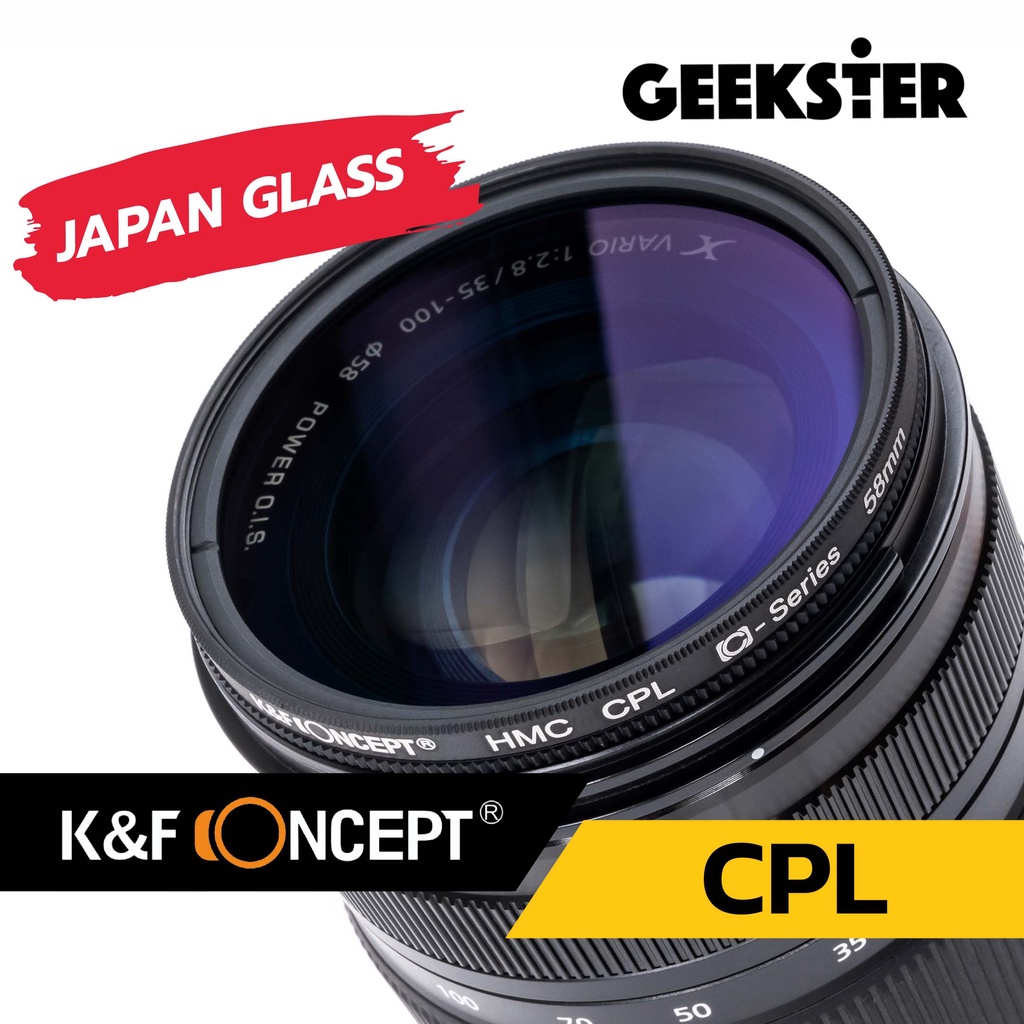 🇹🇭 CPL ฟิลเตอร์ K&F ขอบบาง HMC Filter CPL KF 49 52 58 62 67 72 77 82 mm Circular Polarizer Polarize