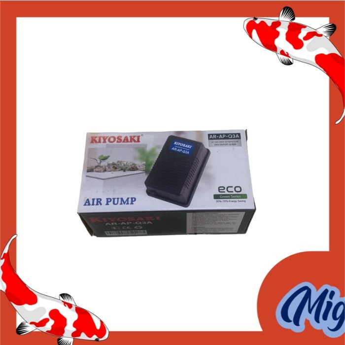 MESIN KIYOSAKI AR AP Q3 Q 3 A เครื่องเติมอากาศเครื่องฟองสบู่ตู้ปลา 1 หลุม