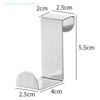 Widebeaucloud 2 ชิ้น รูปตัว S ตะขอแขวนประตูตู้ สเตนเลส ที่แขวนกุญแจ ที่เก็บของ ไม่ต้องเจาะรู ห้องครัว ห้องน้ํา ประตูด้านหลัง ออแกไนเซอร์ ดี