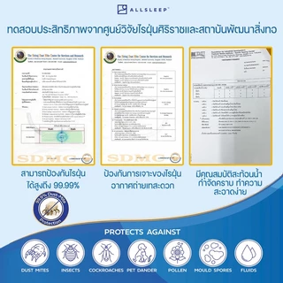ALLSLEEP ผ้าปูที่นอนกันไรฝุ่น รับรองจากศูนย์วิจัยไรฝุ่นศิริราช พัฒนาโดยหมอภูมิแพ้