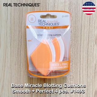 [Real Techniques®] Base Miracle Blotting Cushions Smooth + Perfect 4 pcs#1493 เรียลเทคนิค พัฟเกลี่ยรองพื้นและคุชชั่น