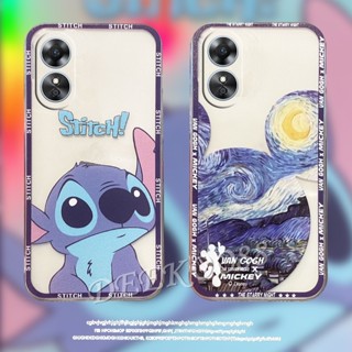 เคสโทรศัพท์มือถือ TPU นิ่ม ปิดด้านหลัง ป้องกันกล้อง ลายการ์ตูน สีฟ้า สําหรับ OPPO A17 A77S A57 A96 A76 4G A77 5G Reno 8 8Z 8Pro 7 7Z 7Pro Reno8 Reno7 Z Pro OPPOA17 OPPOA77S