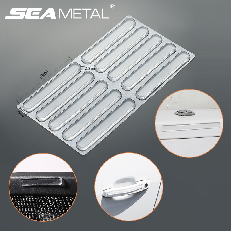 SEAMETAL สติกเกอร์ป้องกันการชนกัน รถป้องกันการชนกันแถบ สำหรับรถยนต์มือจับประตูบ้านแถบซิลิโคนประตูสติกเกอร์ป้องกันรอยขีดข่วน แถบสติกเกอร์ซิลิโคน ป้องกันรอยขีดข่วน สําหรับติดมือจ