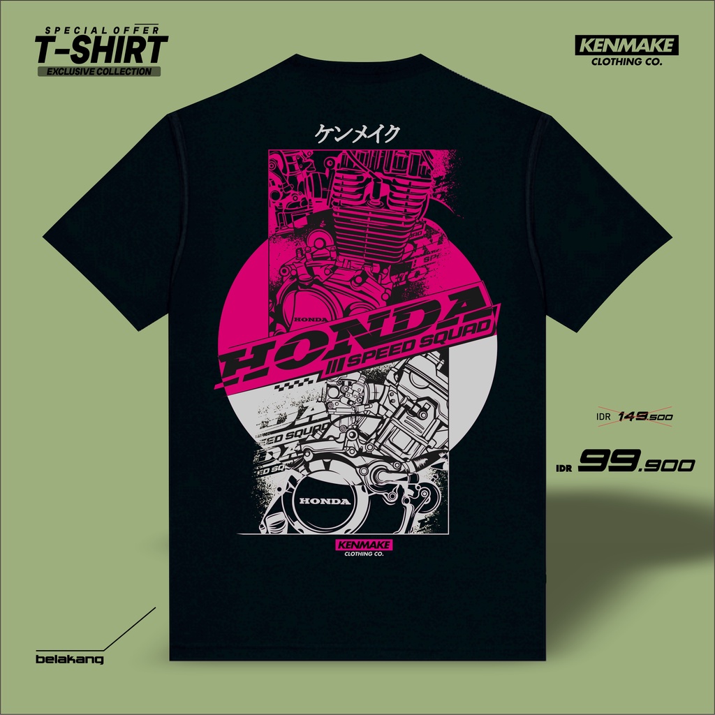 Blackedition honda squad honda Gang เสื้อยืด kenmake distro ดั้งเดิม
