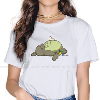 เสื้อคู่รัก เพื่อนบ้านใหม่ TOTORO ผู้หญิง Tshirts สตูดิโอจิบลิกรันจ์วินเทจเสื้อผ้าหญิงเสื้อผ้าผ้าฝ้ายขนาดใหญ่กราฟิกแขนสั