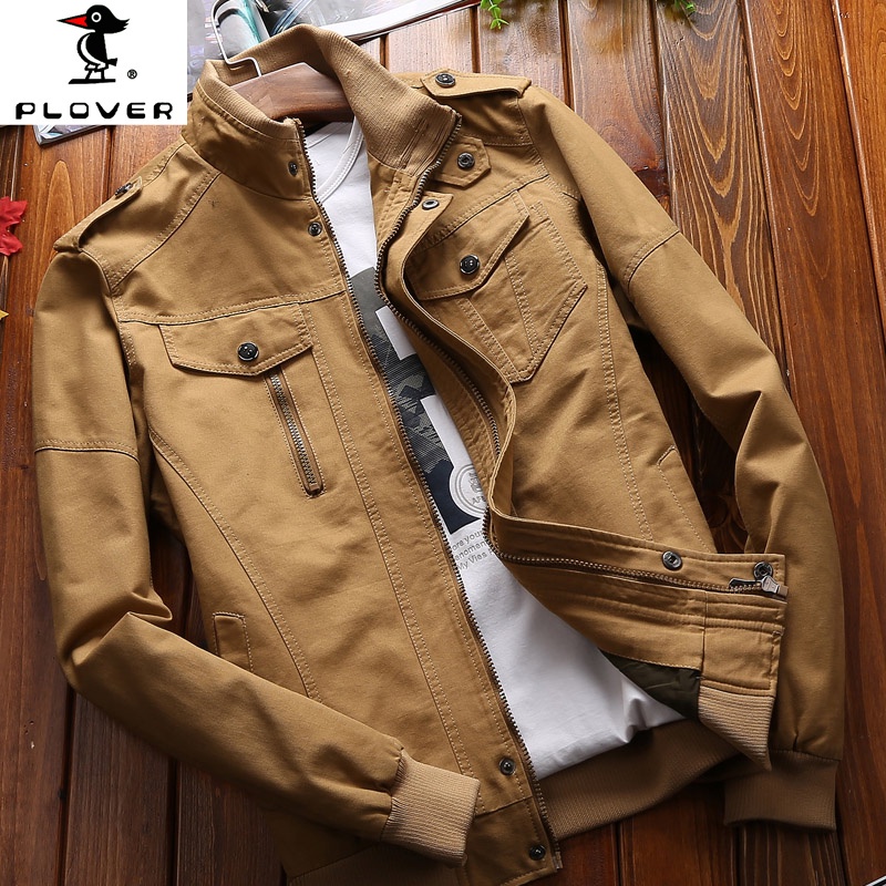 Plover Mens Jacket Plus Size Motorcycle Jacket Retro Air Force Flight Jacket