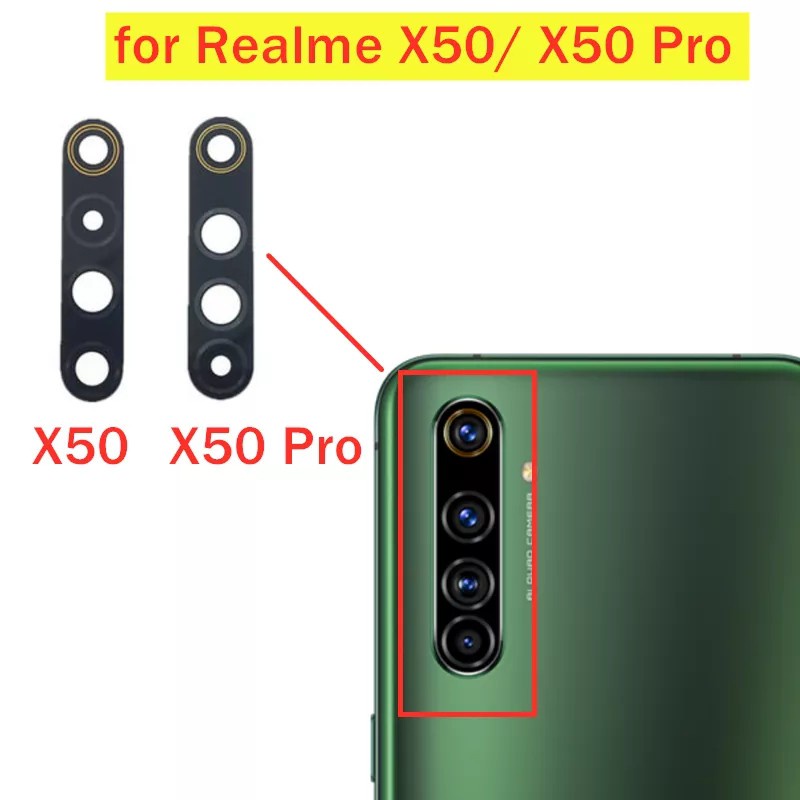 อะไหล่เลนส์กล้องหลัง พร้อมกาว สําหรับ Realme X50 X50 Pro