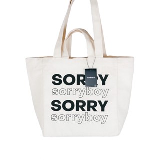 SORRYBOY SAY SORRY TOTE BAG - BEIGE