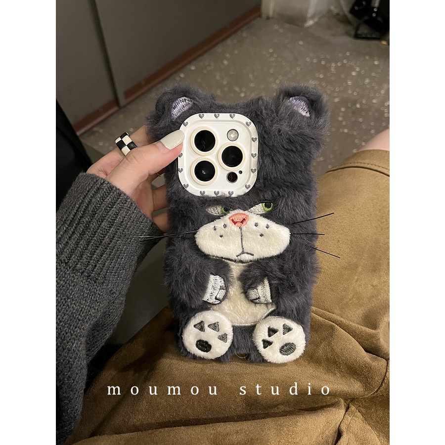 ใหม่ เคสโทรศัพท์มือถือ ผ้ากํามะหยี่ขนนิ่ม ลายวัว สีดํา สําหรับ Apple Iphone 14pro Max 13 12 11 14pro X XR 13Promax