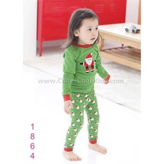 L-PJB-1864 ชุดนอนเด็กลายคริสต์มาส ซานตาคลอส แขนยาวขายาว Santa Size-90 (1-2Y)