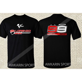 เสื้อยืดผ้าฝ้าย Sanc6 [พร้อมส่ง] เสื้อยืดผ้าฝ้าย 100% พิมพ์ลาย Jorge Lorenzo 99 Ducati Motorbike Gp โอเวอร์ไซซ์ ของขวัญค