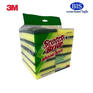 3Mสก๊อตช์ไบร์ทใหญ่ 3mสก๊อตไบร์ทจัมโบ้ 3mฟองน้ำล้างจาน ขนาด3.5X6นิ้ว (แพ็คละ10ชิ้น179บ.)พร้อมส่ง