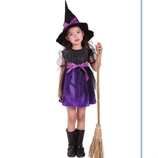 ชุดแฟนซี HALLOWEEN ฮาโลวีน แม่มดสีม่วง (สินค้าพร้อมส่งในไทย)